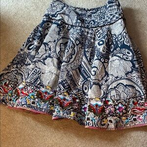 OILILY Embroidered Navy and gray Skirt